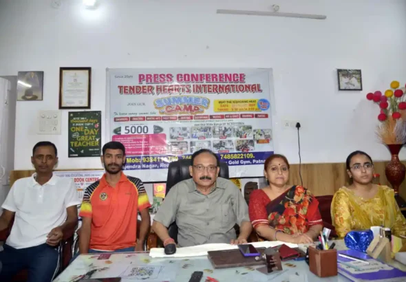 Tender Hearts International School management holds a Press conference in Patna on May 16, 2026.