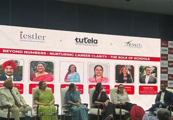 (L-R) Major General TPS Waraich, Renu Puri, Gulshan Kaur, Anju Mehta, Naomi Atkins, and Sourav Roy at Career Compass