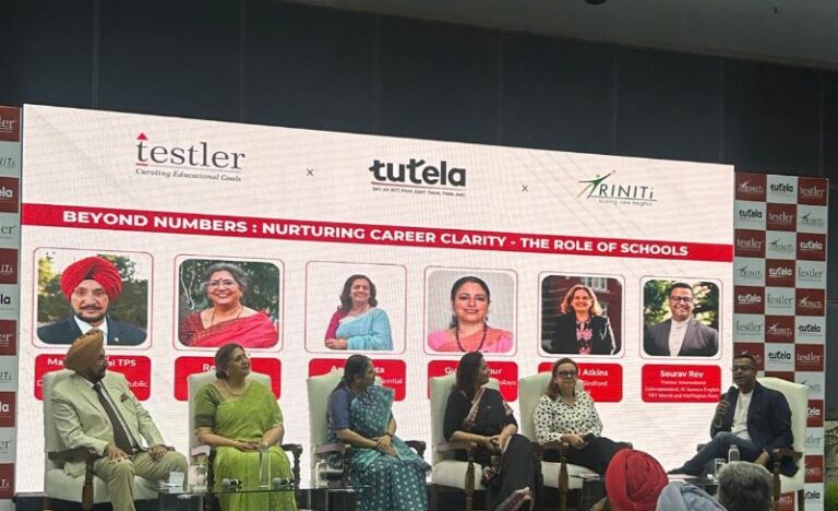 (L-R) Major General TPS Waraich, Renu Puri, Gulshan Kaur, Anju Mehta, Naomi Atkins, and Sourav Roy at Career Compass