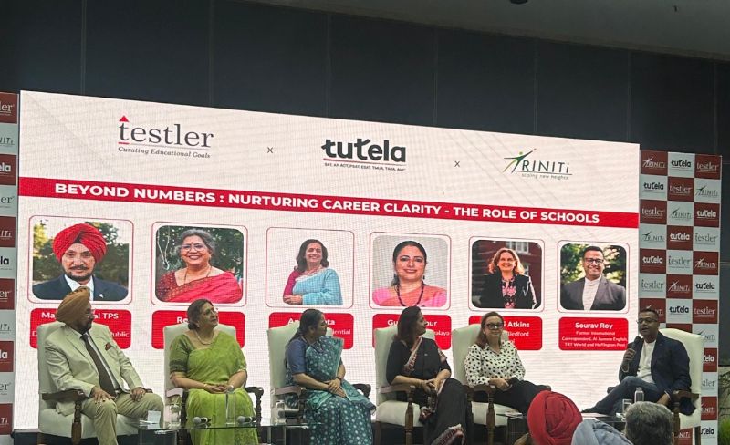 (L-R) Major General TPS Waraich, Renu Puri, Gulshan Kaur, Anju Mehta, Naomi Atkins, and Sourav Roy at Career Compass