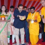 Gautam Adani performing Bhoomi Pujan for Akhand Jyoti Eye Hospital at Mastichak in Saran district of Bihar.