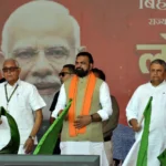 Bihar Chief Minister Samrat Choudhary flagging off 80 fire engines from Patna on May 18, 2026.