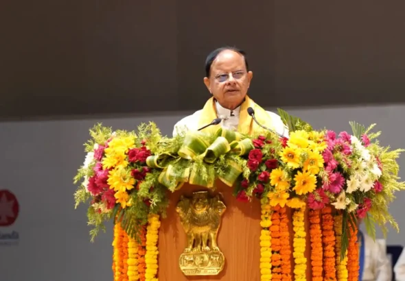Dr PK Mishra, Principal Secretary to the Prime Minister of India addressing the students at the third convocation of Nalanda University.