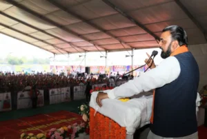 Bihar Chief Minister Samrat Choudhary during Sahyog Shvir function in Sonepur.