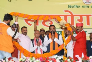 Bihar Chief Minister Samrat Choudhary during Sahyog Shvir function in Sonepur.