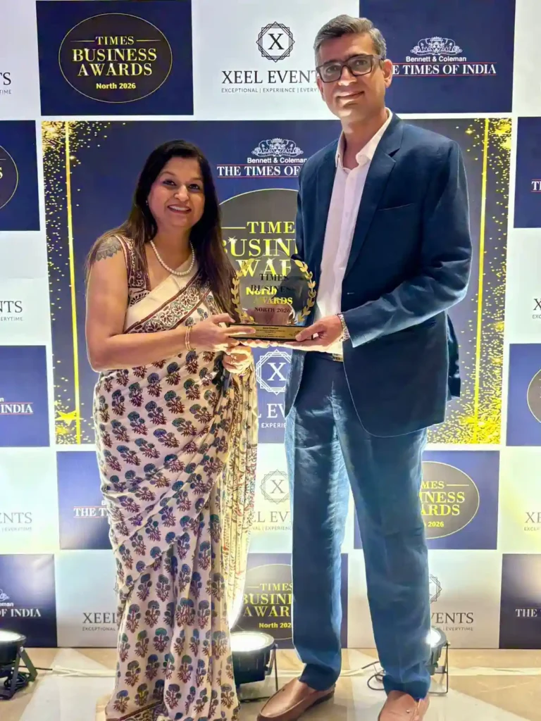 Sapna Bhambani, Senior Vice President of Operations and Country Lead, TaskUs India and Rohit Kapoor, Vice President, Human Resources, TaskUs India at the Times Business Awards 2026