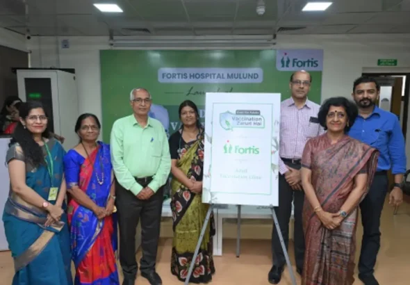 Adult Vaccination Clinic inaugurated at Fortis Hospital Mulund by (L-R) Dr S Amey, chief guest Padma Shri Dr Himmatrao Bawaskar, Dr K Sabnis, Dr V Beri, Dr S Narayani and Dr S Gore
