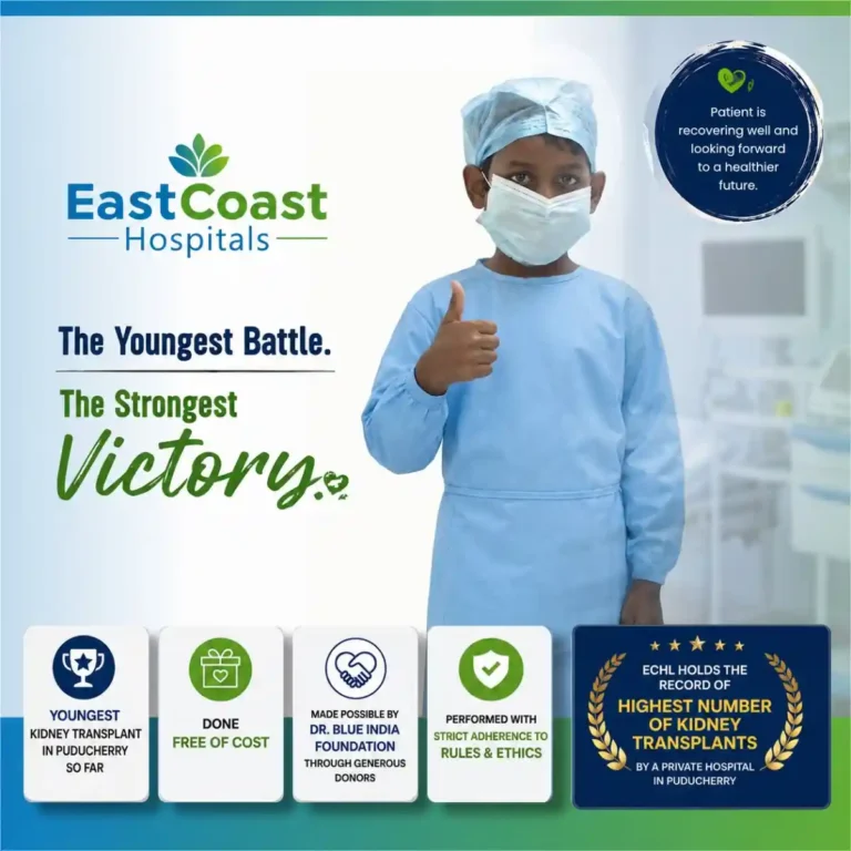 Youngest Free Kidney Transplant recipient in Puducherry