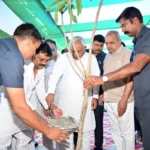 JD(U) national president Nitish Kumar plants a sapling at Kajri Buzurg, the ancestral village of JD(U) Bihar president Umesh Singh Kushwaha on May 26, 2026.