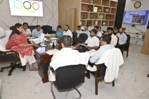 Bihar Sports Minister Shreyasi Singh chaired a review meeting of her department in Patna on May 27, 2026.