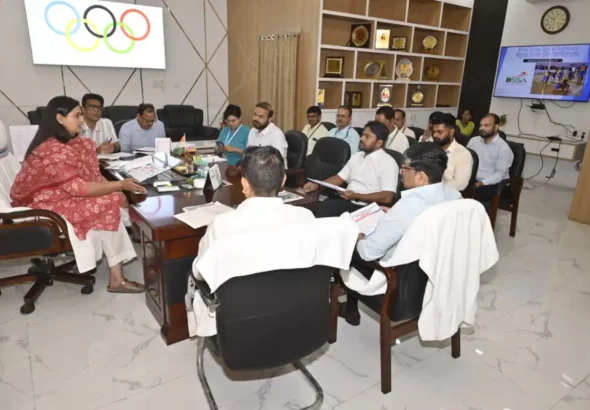 Bihar Sports Minister Shreyasi Singh chaired a review meeting of her department in Patna on May 27, 2026.
