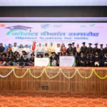 Dignitaries with graduating students at the iMpower Academy for Skills convocation in Panipat