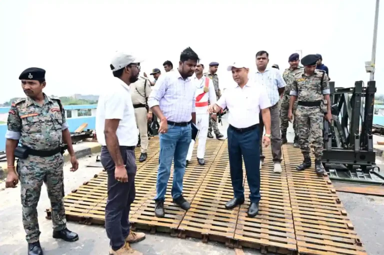 Bhagalpur District Magistrate (DM) Dr Nawal Kishor Choudhary inspected progress of work at Vikramshila Setu on May 29, 2026.