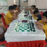 Players concentrating on their next moves in Bihar State Under-13 Chess Championship in Katihar.