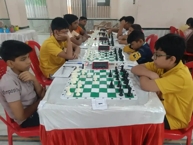 Players concentrating on their next moves in Bihar State Under-13 Chess Championship in Katihar.