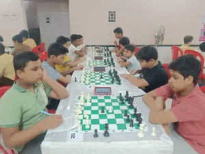 Players concentrating on their next moves in Bihar State Under-13 Chess Championship in Katihar.