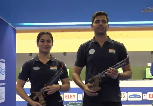 Manu Bhaker and Samrat Rana