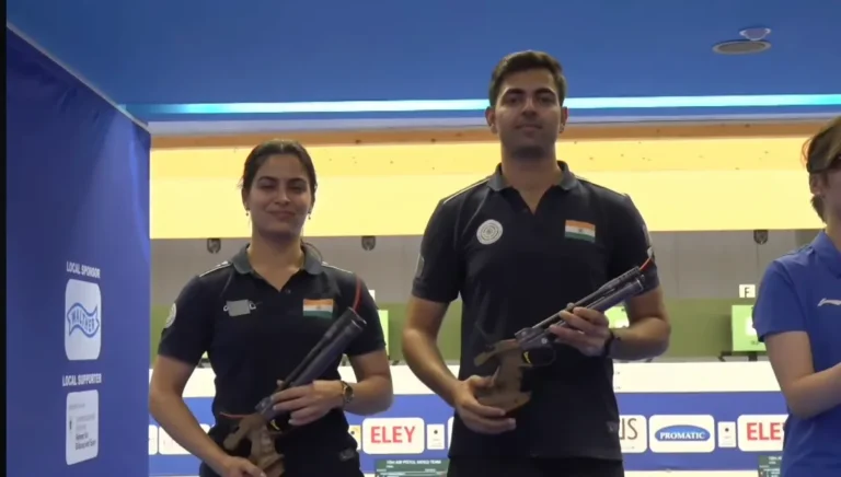 Manu Bhaker and Samrat Rana