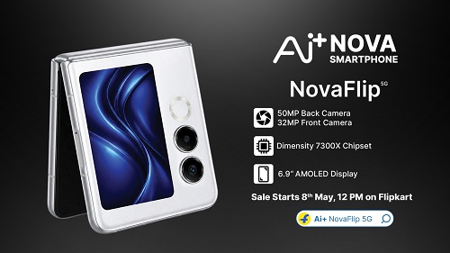 Ai+ NovaFlip 5G features a 32MP Front Camera, Dimensity 7300X Chipset, and a 6.9" AMOLED Display, the NovaFlip 5G redefines what a Flip Phone Can Be at an Accessible Price Point