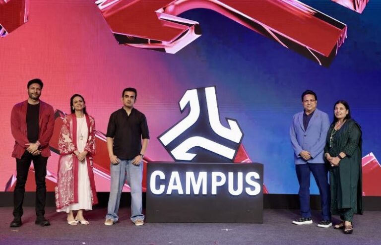 Campus Activewear unveiled its new brand identity and logo at Shoecase 2026, with Gautam Gambhir joining the brand during the launch