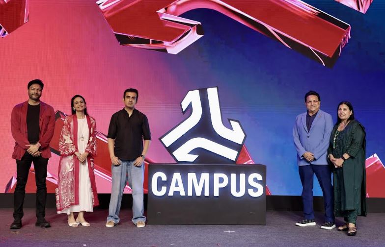 Campus Activewear unveiled its new brand identity and logo at Shoecase 2026, with Gautam Gambhir joining the brand during the launch