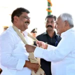 JD(U) chief Nitish Kumar with Bihar JD(U) president Umesh Singh Kushwaha