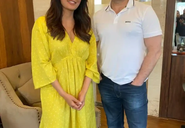 Brand Ambassador of International Property Expo - Chitrangada Singh with Group CEO & MD NKN Media Mr. Abdul Majid Khan