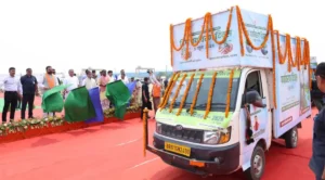 Bihar Chief Minister Samrat Choudhary flagged off environment awareness vehicle on the occasion of World Environment Day in Patna on June 5, 2026.