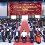 Founder Chancellor Dr. Ishari K. Ganesh with Vels University students placed through campus recruitment