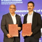 MoU exchange between Venkatesh Valluri, Vice Chairman, Ramaiah Academy Foundation, and Deepak N.G., Managing Director–India, Dassault Systemes