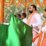 Bihar Chief Minister Samrat Choudhary flags off agriculture knowledge van from Patna on June 14, 2026.