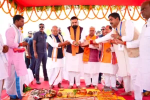 Bihar Chief Minister Samrat Choudhary and Union MSME Minister Jitan Ram Manjhi jointly laid the foundation stone of a technology centre in Gayaji on June 15, 2026.