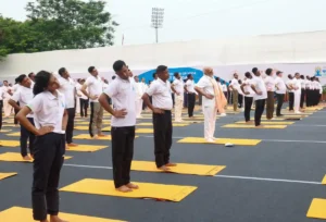 Prime Minister Narendra Modi participates in International Day of Yoga function in Kolkata on June 21, 2026.