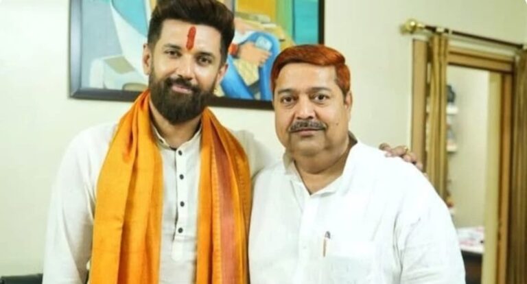 LJP (R) chief Chirag Paswan with Ashraf Ansari