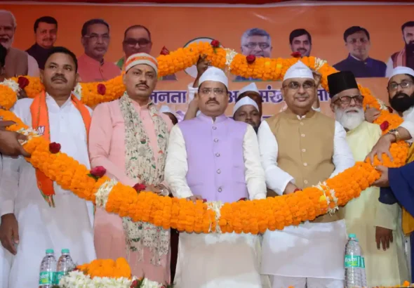 BJP Minority Morcha national president Jamal Siddiqui was welcomed at BJP state headquarters in Patna on June 30, 2026.