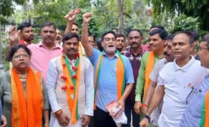 BJP Intensifies Door-to-Door Campaign for Bankipur By-election as NDA Candidate Neeraj Kumar Sinha Seeks Public Support in Patna on July 18, 2026.