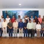 Vice Chancellor Ch Satish Kumar and SRM AP leadership, along with prestigious research grant recipients