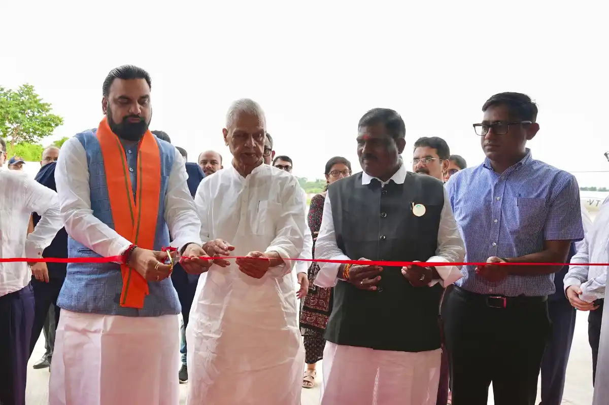 Bihar Chief Minister Samrat Choudhary inaugurated the newly built hangar of the Bihar Flying Institute at the Patna Airport premises by cutting the ribbon and unveiling the foundation plaque on July 18, 2026.