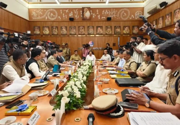South India's top police chiefs and central intelligence heads gathering at Thiruvananthapuram for Operation Toofan High Level Summit chaired by Home Minister Ramesh Chennnithala