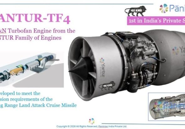 Yantur 4.5 kN Turbofan Engine for Cruise Missile Applications from Paninian Aerospace