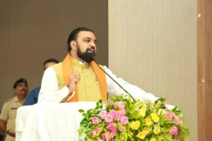 Bihar Chief Minister Samrat Choudhary addressed the members of Bihar Legislature in the awareness and orientation programme on Artificial Intelligence in Patna on August 6, 2026.
