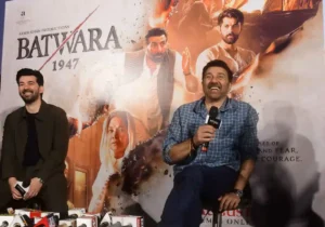 Bollywood star Sunny Deol and his son Karan Deol took part in the promotional event of the film Bantwara 1947 in Patna on August 2, 2026.