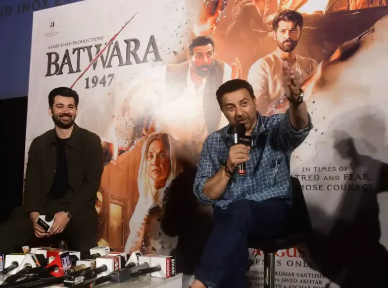 Bollywood star Sunny Deol and his son Karan Deol took part in the promotional event of the film Bantwara 1947 in Patna on August 2, 2026.