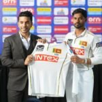 Intex Technologies Director Mr. Keshav Bansal unveils the Jersey with Sri Lanka Captain Mr. Dhananjaya de Silva