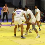 Players in action during The 52nd Bihar State Junior Boys' Kabaddi Championship in Patna on August 5, 2026.