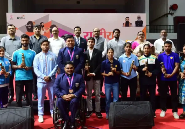 Athletes who were honoured on National Sports Day by Bihar Government in Patna on August 29, 2026.