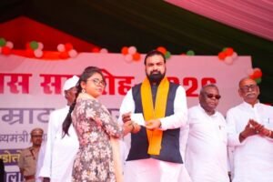 Samrat Choudhary Attends Flag-Hoisting Ceremony at Mahadalit Tola in Patna on Independence Day.