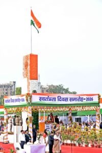 Bihar Chief Minister Samrat Choudhary hoisted the national flag at Gandhi Maidan in Patna on August 15, 2026.