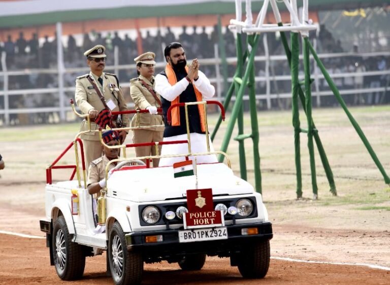 Bihar Chief Minister Samrat Choudhary at Gandhi Maidan in Patna on August 15, 2026 on the occasion of 80th Indpendence Day.