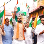 Bihar Chief Minister Samrat Choudhary led Tiranga Yatra under Har Ghar Tiranga Abhiyan-2026 in Munger on August 14, 2026.